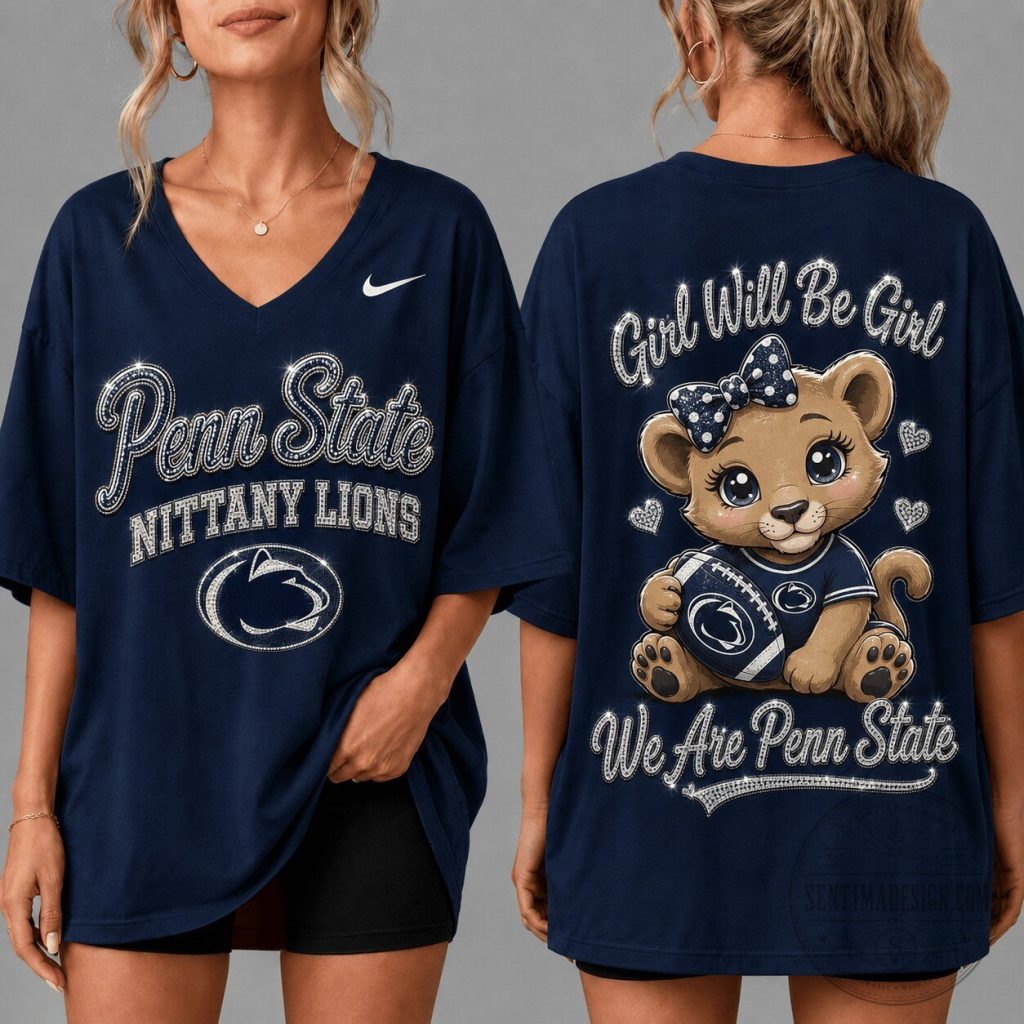 Penn State Nittany Lions Girl Power Comfort V-Neck T-Shirt Penn State Nittany Lions Girl Power Comfort V-Neck T-Shirt