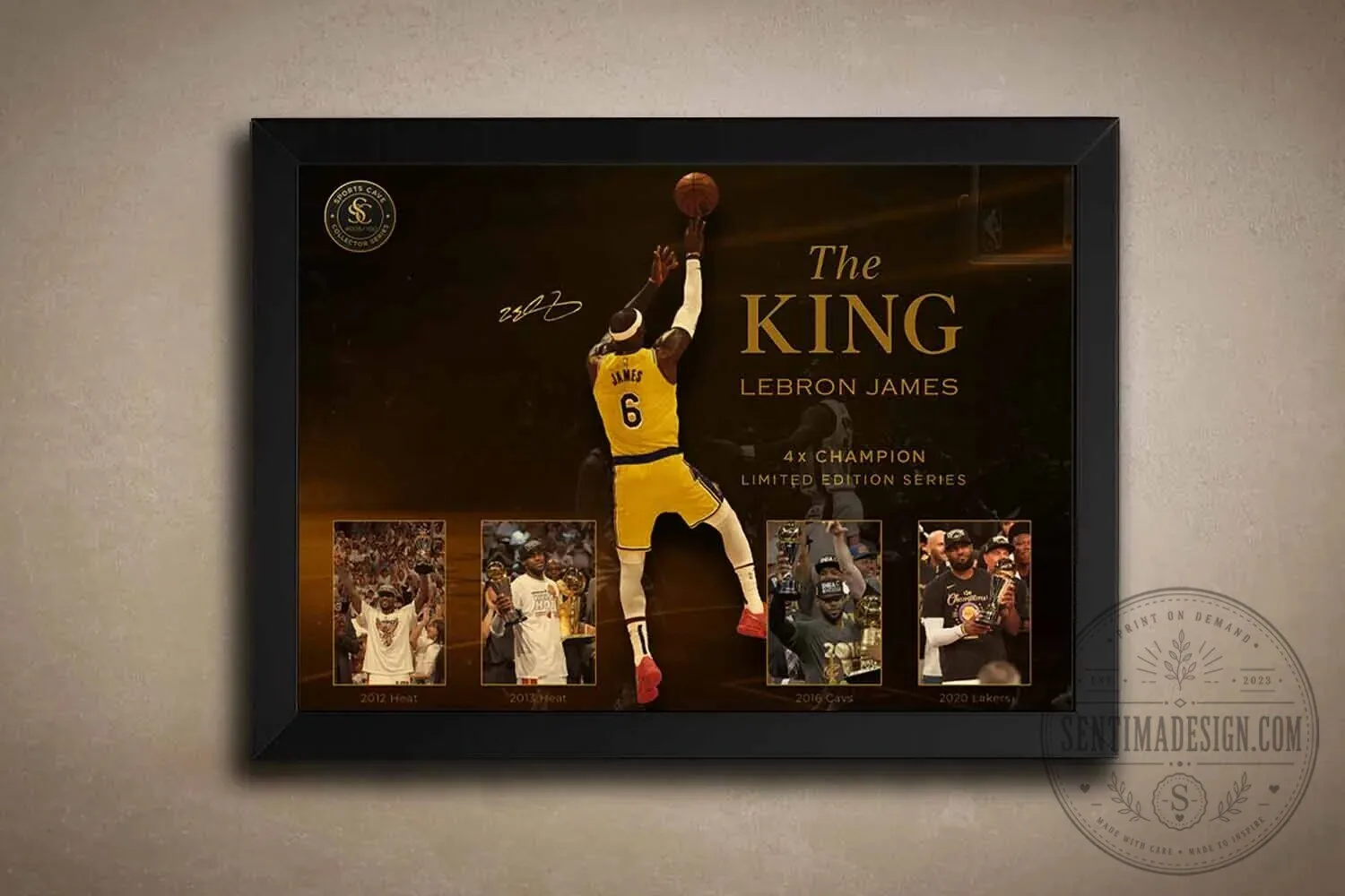 LeBron James The King 4X Champion Limited Edition Series Wall Art