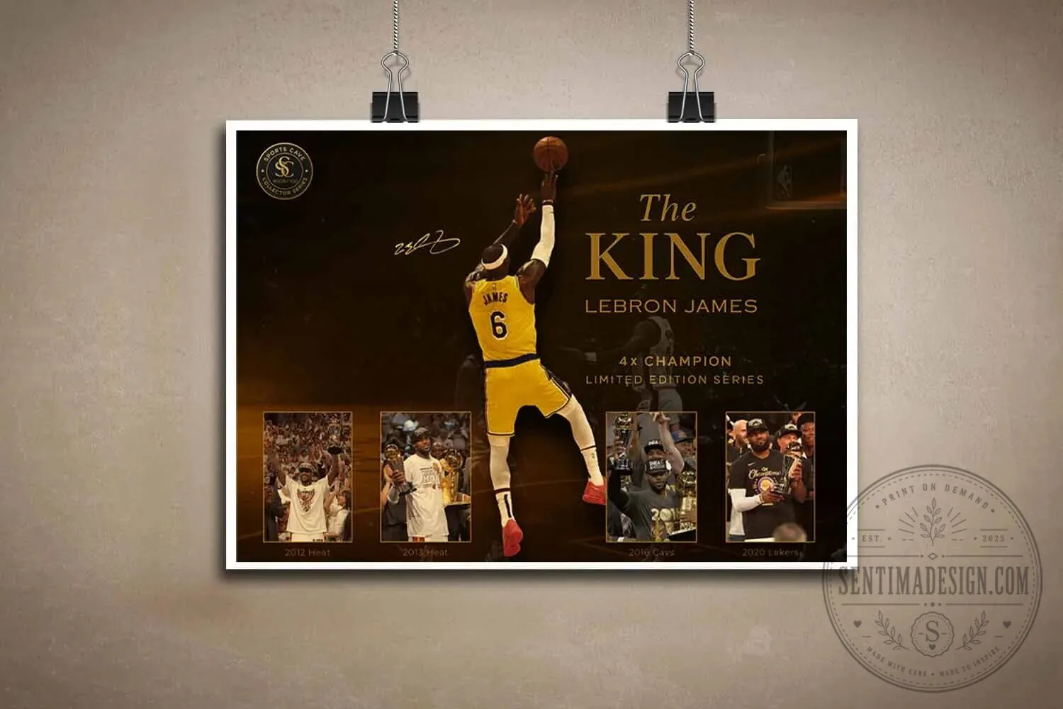 LeBron James The King 4X Champion Limited Edition Series Wall Art 14 LeBron James The King 4X Champion Limited Edition Series Wall Art