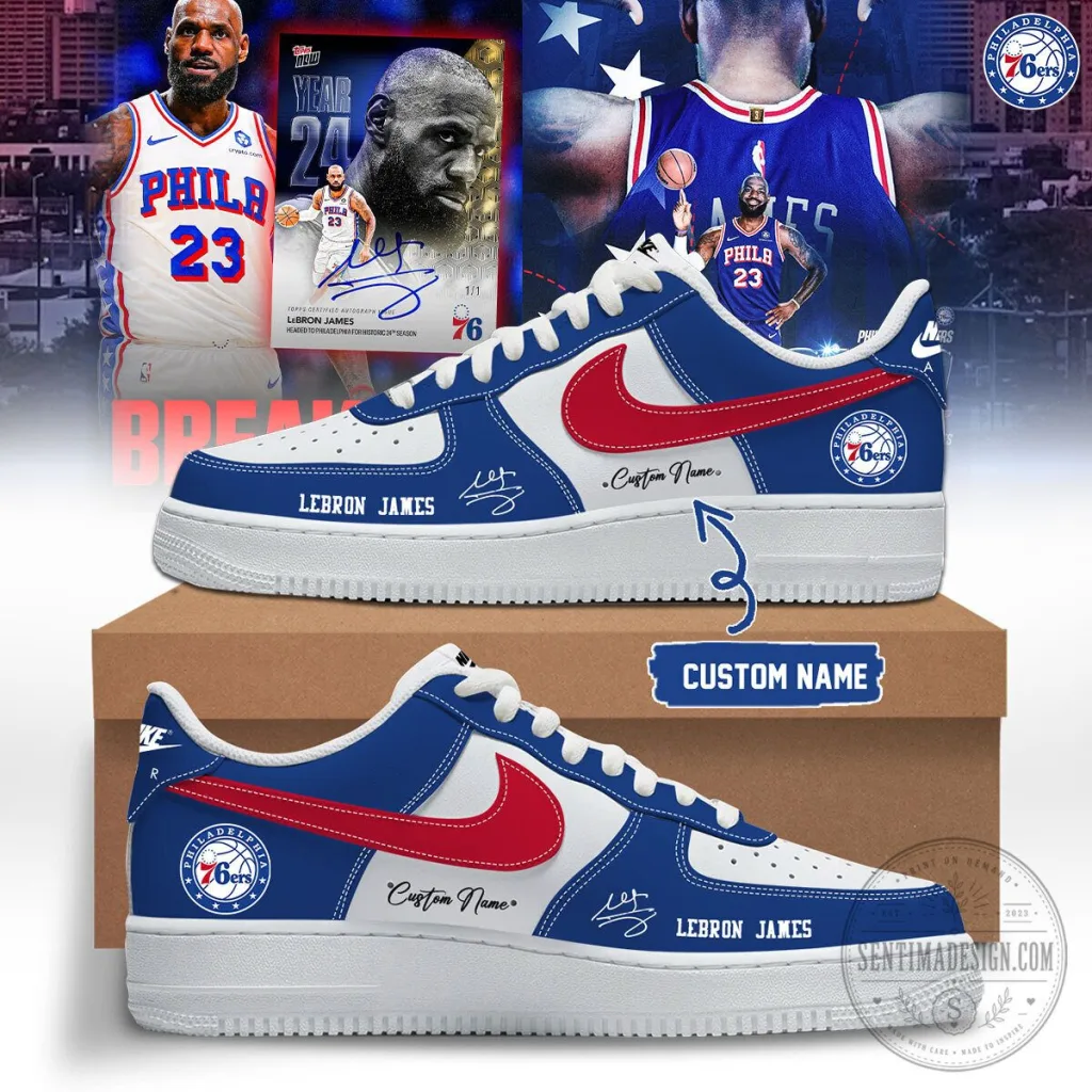 .Philadelphia 76ers LeBron James signed Shoes .Philadelphia 76ers LeBron James signed Shoes