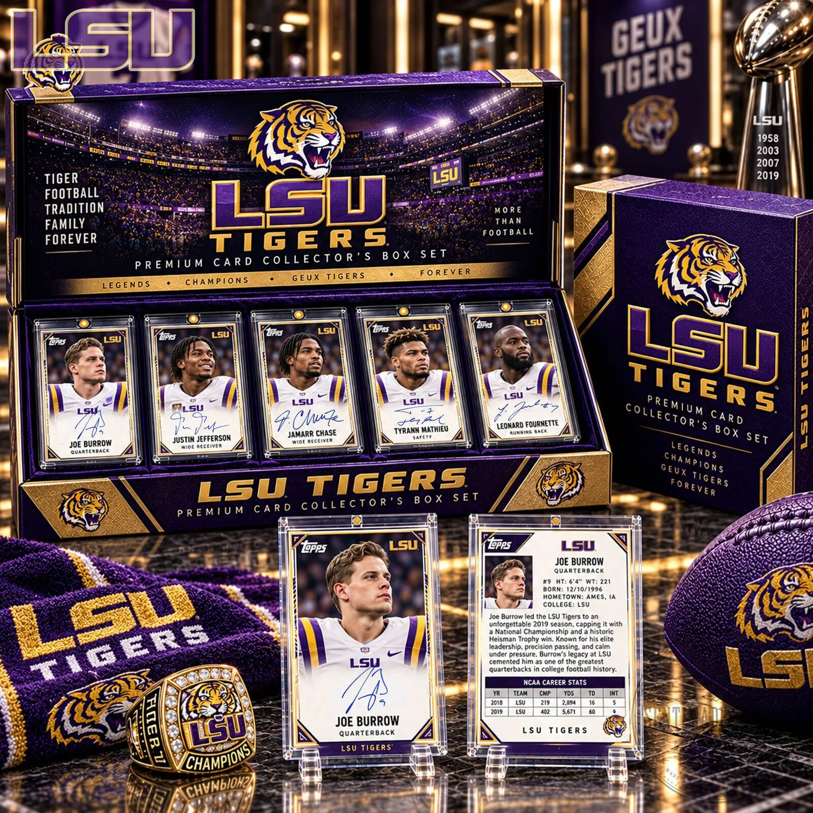 Louisiana State University Tigers Football Premium Card Collector's Box Set
