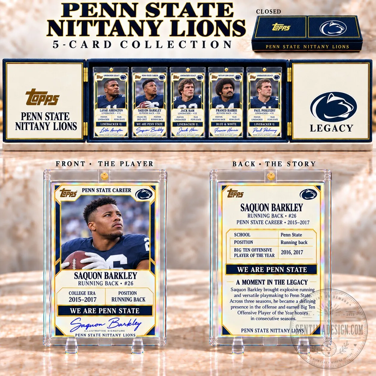 Penn State Nittany Lions Football Player Trading Card Collector's Box Set
