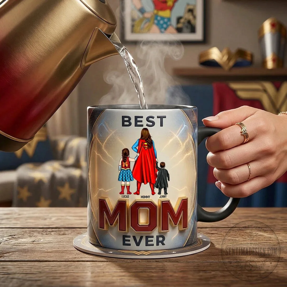 Wonder Woman Best Mom Ever Personalized Coffee Mug 8 Wonder Woman Best Mom Ever Personalized Coffee Mug