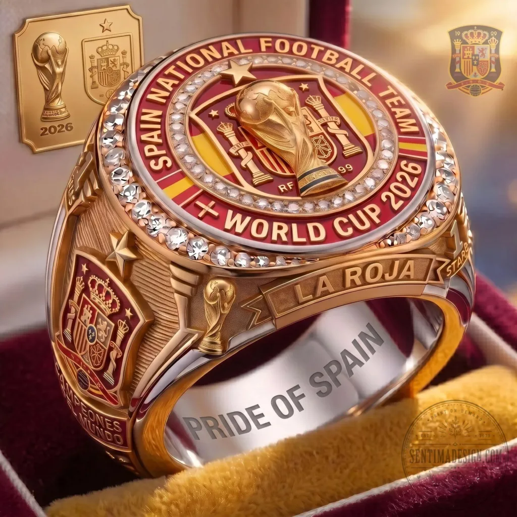 limited-edition-spain-national-football-team-2026-wolrd-cup-champions-round-engraved-ring-featured Limited Edition Spain National Football Team 2026 Wolrd Cup Champions Round Engraved Ring