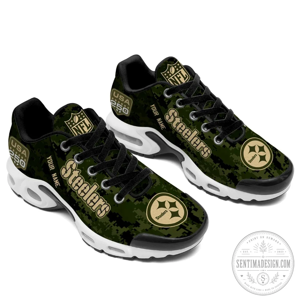 Pittsburgh Steelers Salute To Service Customized Sport Shoes 13 Pittsburgh Steelers Salute To Service Customized Sport Shoes