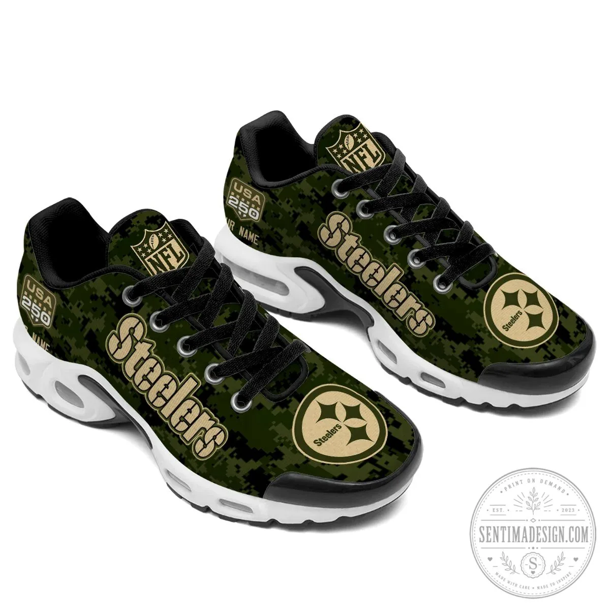 Pittsburgh Steelers Salute To Service Customized Sport Shoes 14 Pittsburgh Steelers Salute To Service Customized Sport Shoes