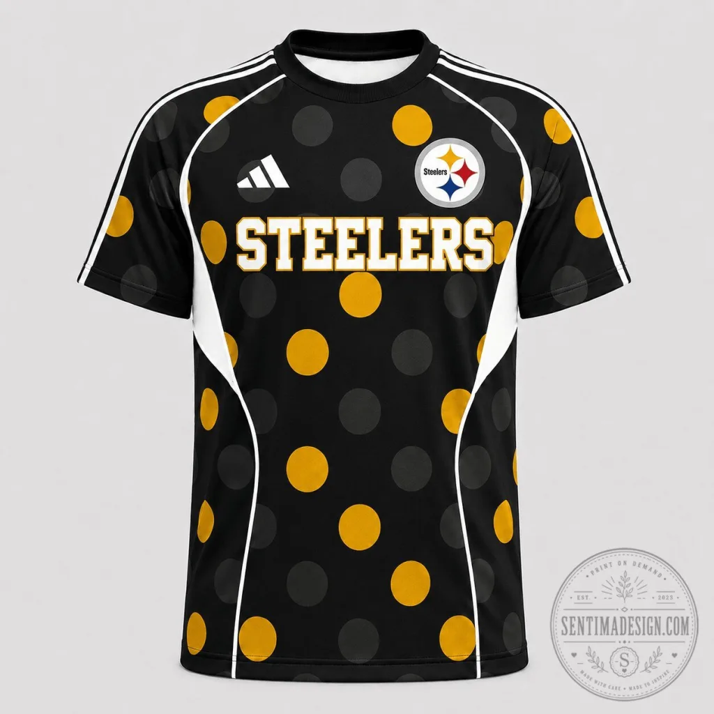 Pittsburgh Steelers Black Polka Dot Premium Game Day Football Jersey Pittsburgh Steelers Black Polka Dot Premium Game Day Football Jersey