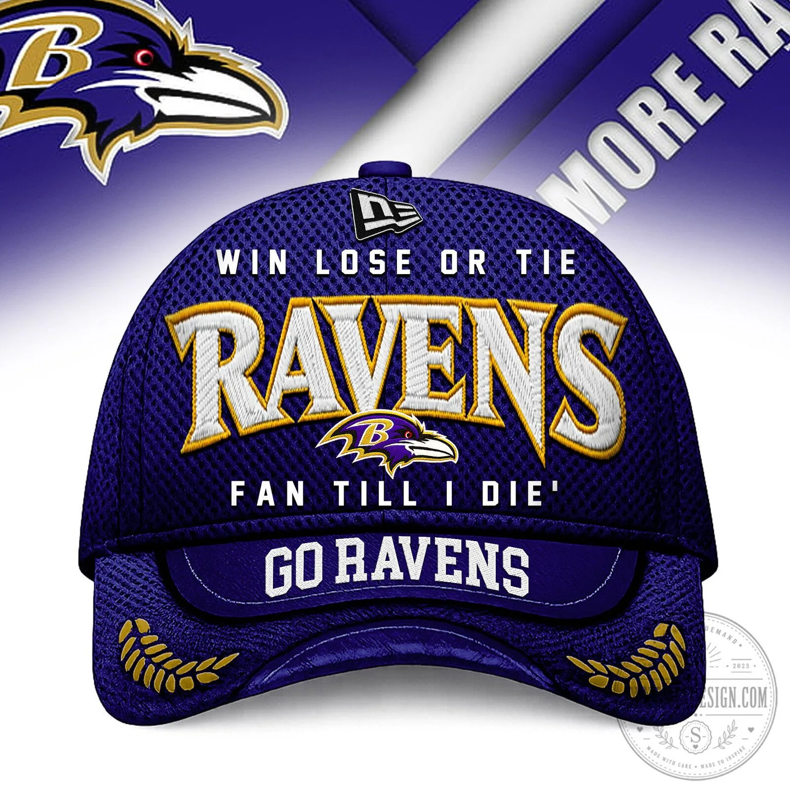 Baltimore Ravens Football Team Fan Till I Die Go Ravens Cap Hat
