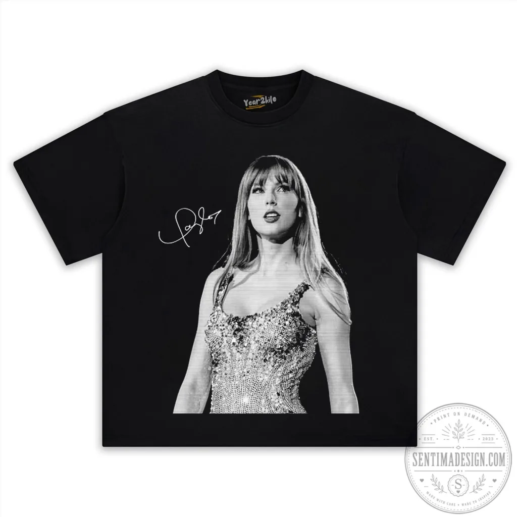 Black T-Shirt for Taylor Swift's Eras Tour Concert Black T-Shirt for Taylor Swift's Eras Tour Concert