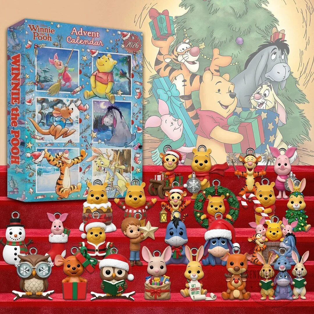 Winnie the Pooh Christmas Advent Calendar with 24 Ornaments