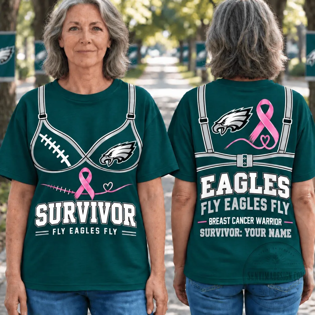 Philadelphia Eagles Fan Shirt Breast Cancer Survivor Fly Eagles Fly T-Shirt Philadelphia Eagles Fan Shirt Breast Cancer Survivor Fly Eagles Fly T-Shirt