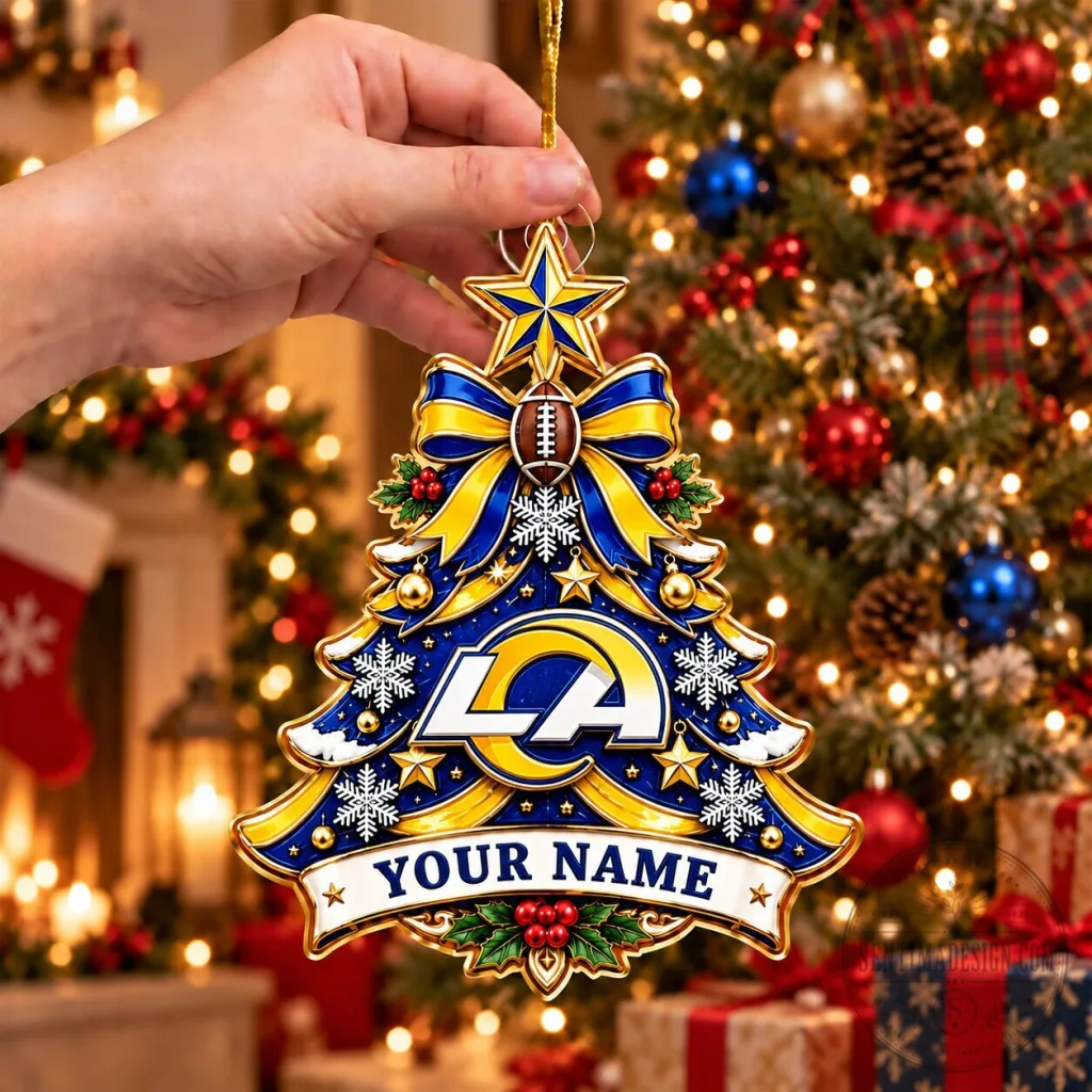 Los Angeles Rams NFL Christmas Tree Custom Name Ornament Los Angeles Rams NFL Christmas Tree Custom Name Ornament