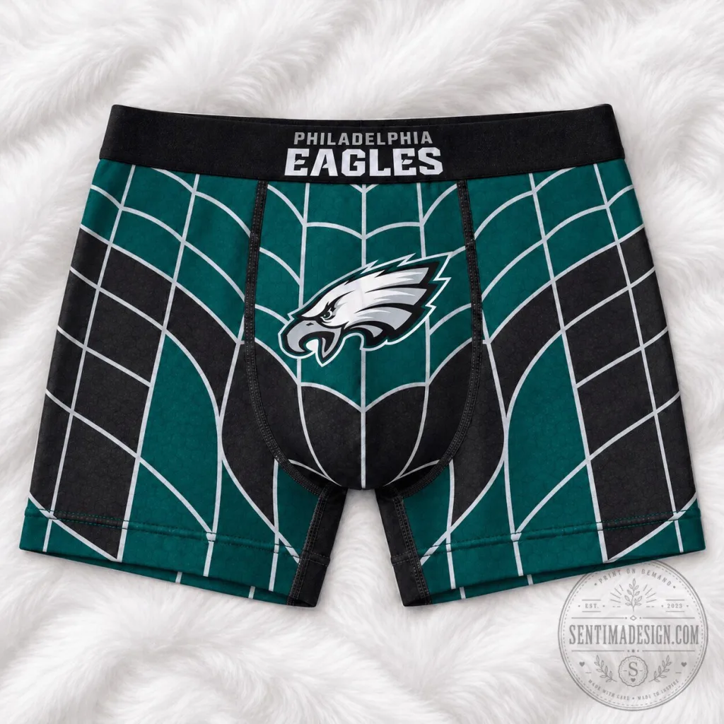 Philadelphia Eagles Fan Spider-Man Design Boxer Briefs for Men Philadelphia Eagles Fan Spider-Man Design Boxer Briefs for Men