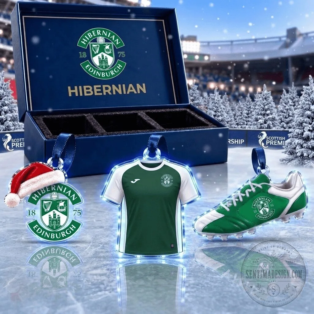 Hibernian Football Club Scottish Premiership Team Full Set Acrylic Christmas Ornaments
