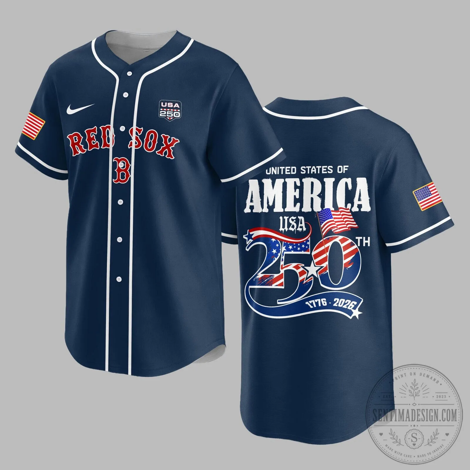 Boston Red Sox Baseball Jersey United States of America 250th Anniversary