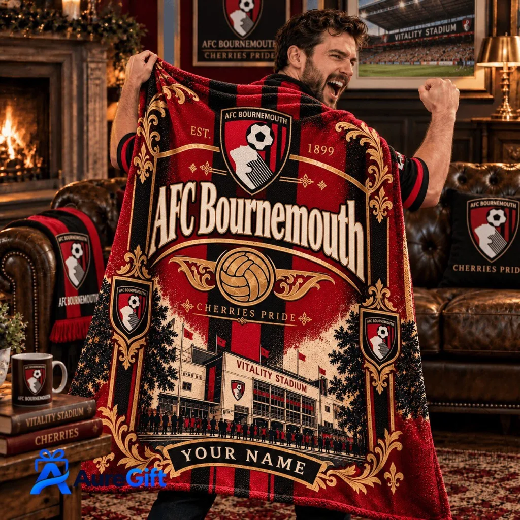 AFC Bournemouth Cherries Pride Vitality Stadium Personalized Fleece Blanket AFC Bournemouth Cherries Pride Vitality Stadium Personalized Fleece Blanket