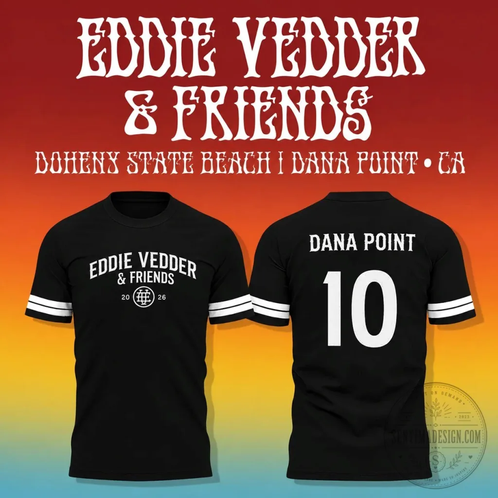 Eddie Vedder Ohana Festival Dana Point 2026 Black T-Shirt Eddie Vedder Ohana Festival Dana Point 2026 Black T-Shirt