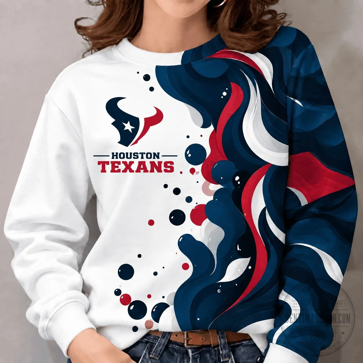 Houston Texans NFL Team Color Vibrant Tide Series Sweatshirt