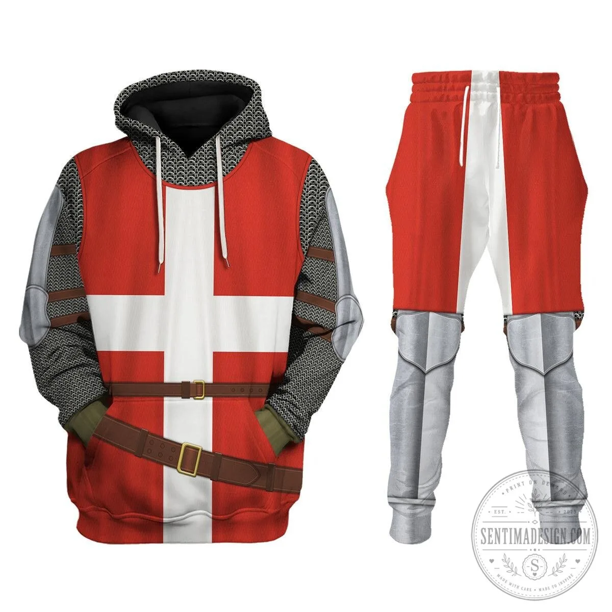 Knights Templar Holy Roman Empire Crusader Medieval Knight Costume Hoodie 18 Knights Templar Holy Roman Empire Crusader Medieval Knight Costume Hoodie