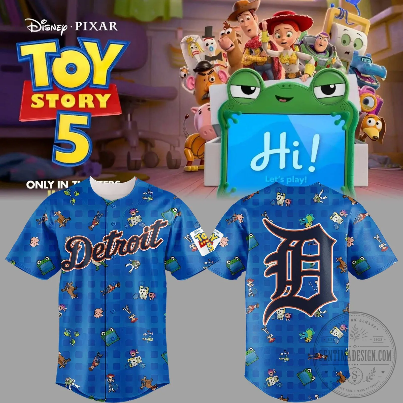 Toy Story 5 Detroit Baseball Jersey
