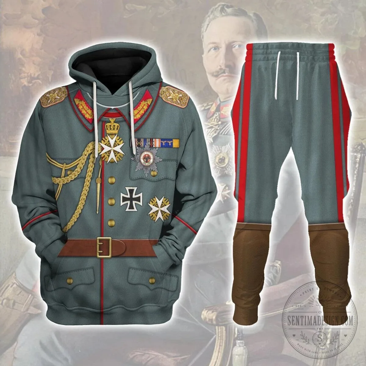 Hoodie Costume of German Emperor Kaiser Wilhelm II Uniform