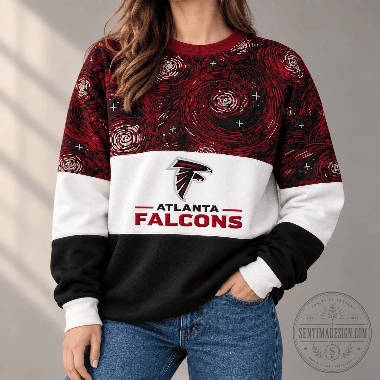 Atlanta Falcons NFL Team Color Starry Night Series Sweatshirt 2 Atlanta Falcons NFL Team Color Starry Night Series Sweatshirt