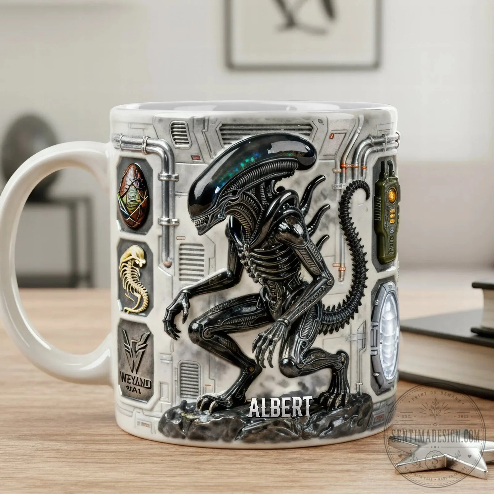 Alien Xenomorph Creature 3D Sculpted Ceramic Coffee Mug 9 Alien Xenomorph Creature 3D Sculpted Ceramic Coffee Mug