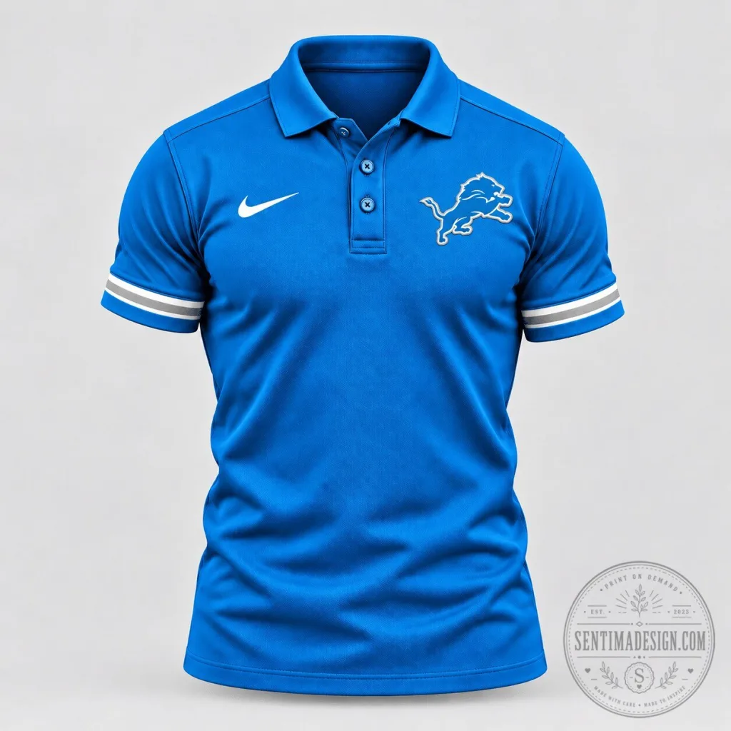 Detroit Lions National Football League Blue Performance Polo Shirt Detroit Lions National Football League Blue Performance Polo Shirt