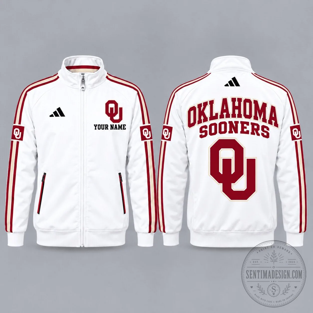 Oklahoma Sooners NCAA Personalized Full-Zip Casual Jacket 5 Oklahoma Sooners NCAA Personalized Full-Zip Casual Jacket