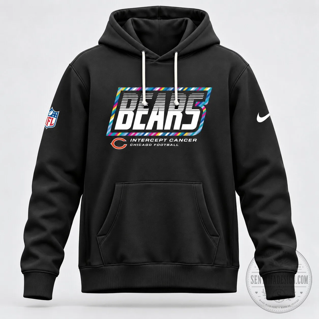 Chicago Bears Intercept Cancer Crucial Catch Football Team Hoodie