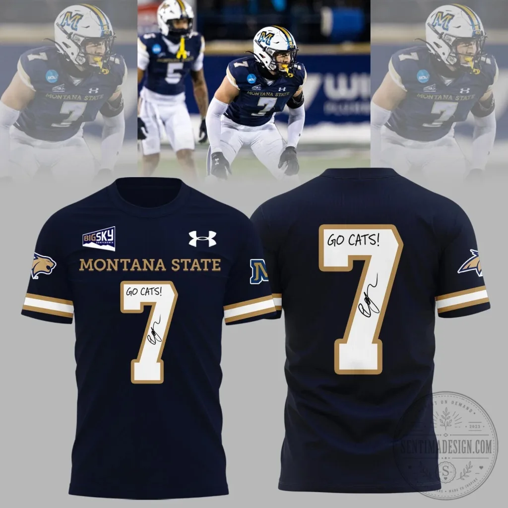 Montana State Bobcats Ty Okada Signed Go Cats Limited Edition T-Shirt Montana State Bobcats Ty Okada Signed Go Cats Limited Edition T-Shirt