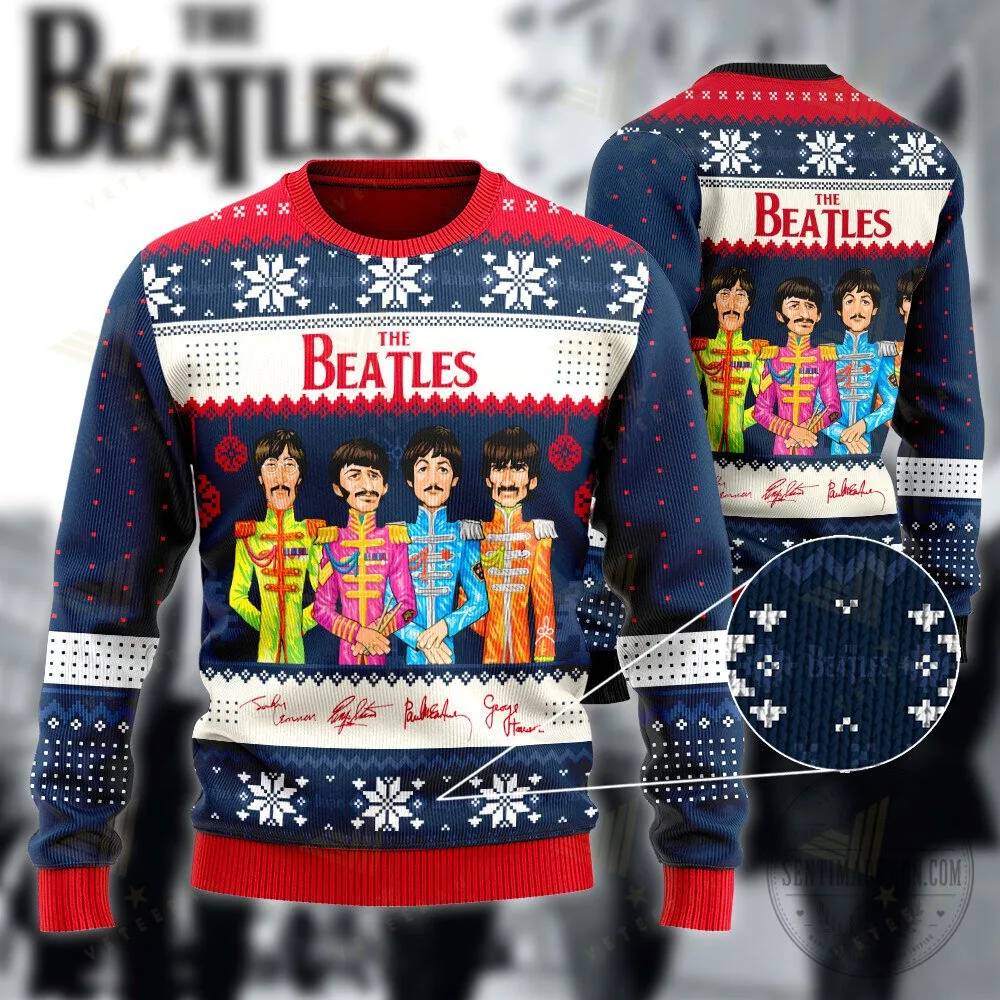Paul McCartney The Beatles Band Vintage Ugly Christmas Sweater