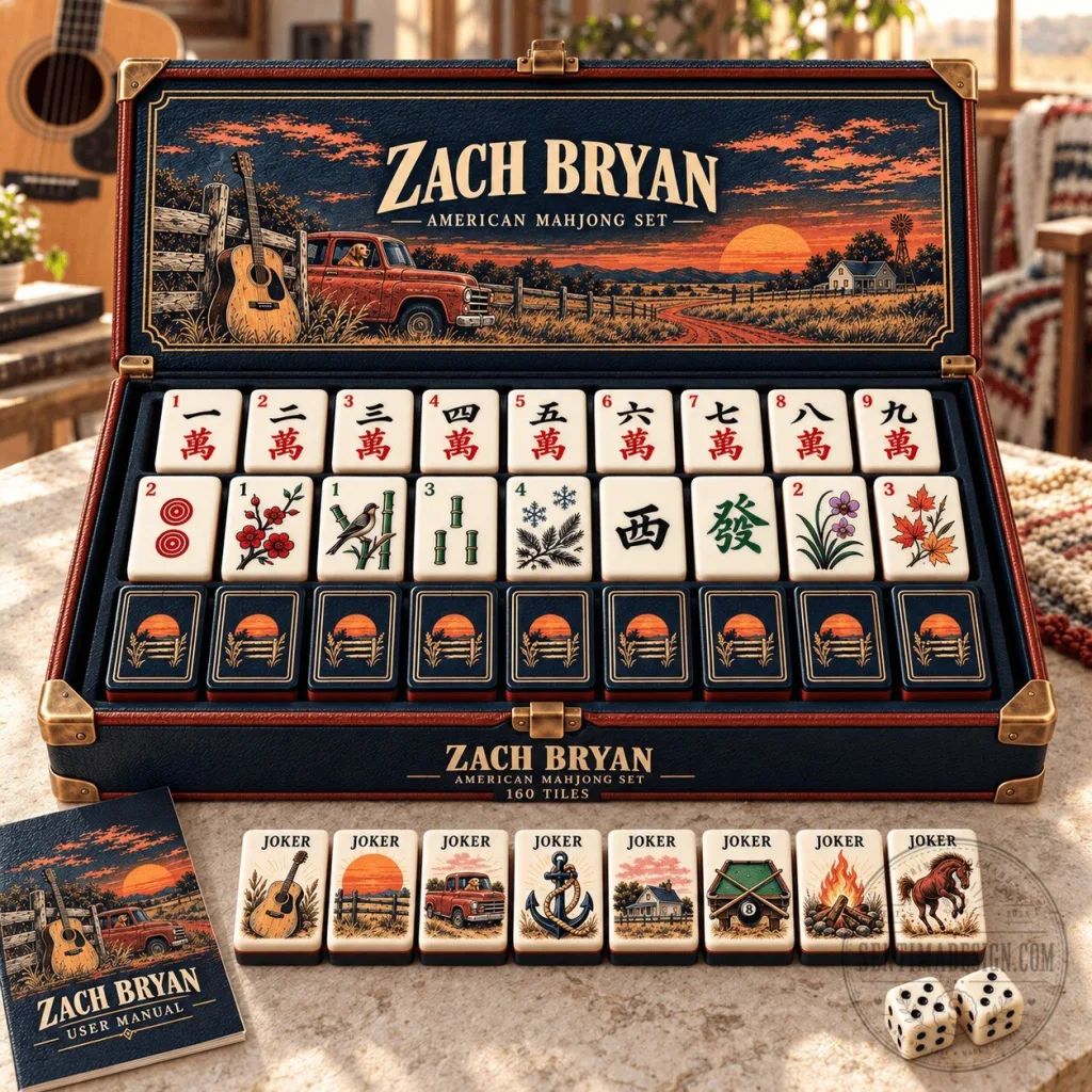 Zach Bryan American Mahjong Set with 160 Tiles and User Manual Zach Bryan American Mahjong Set with 160 Tiles and User Manual