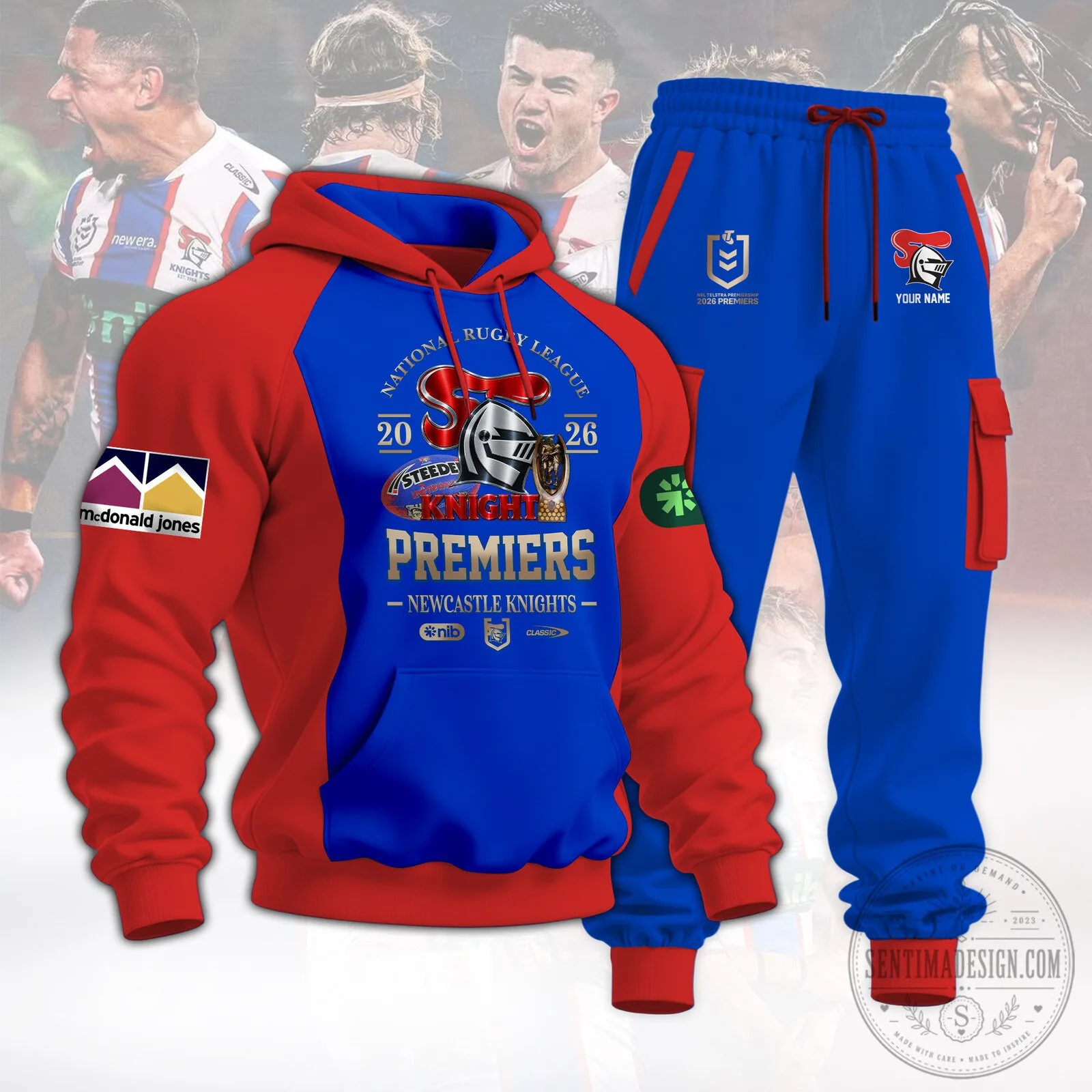 Newcastle Knights National Rugby League Premiers Hoodie and Jogger Pants Set 5 Newcastle Knights National Rugby League Premiers Hoodie and Jogger Pants Set
