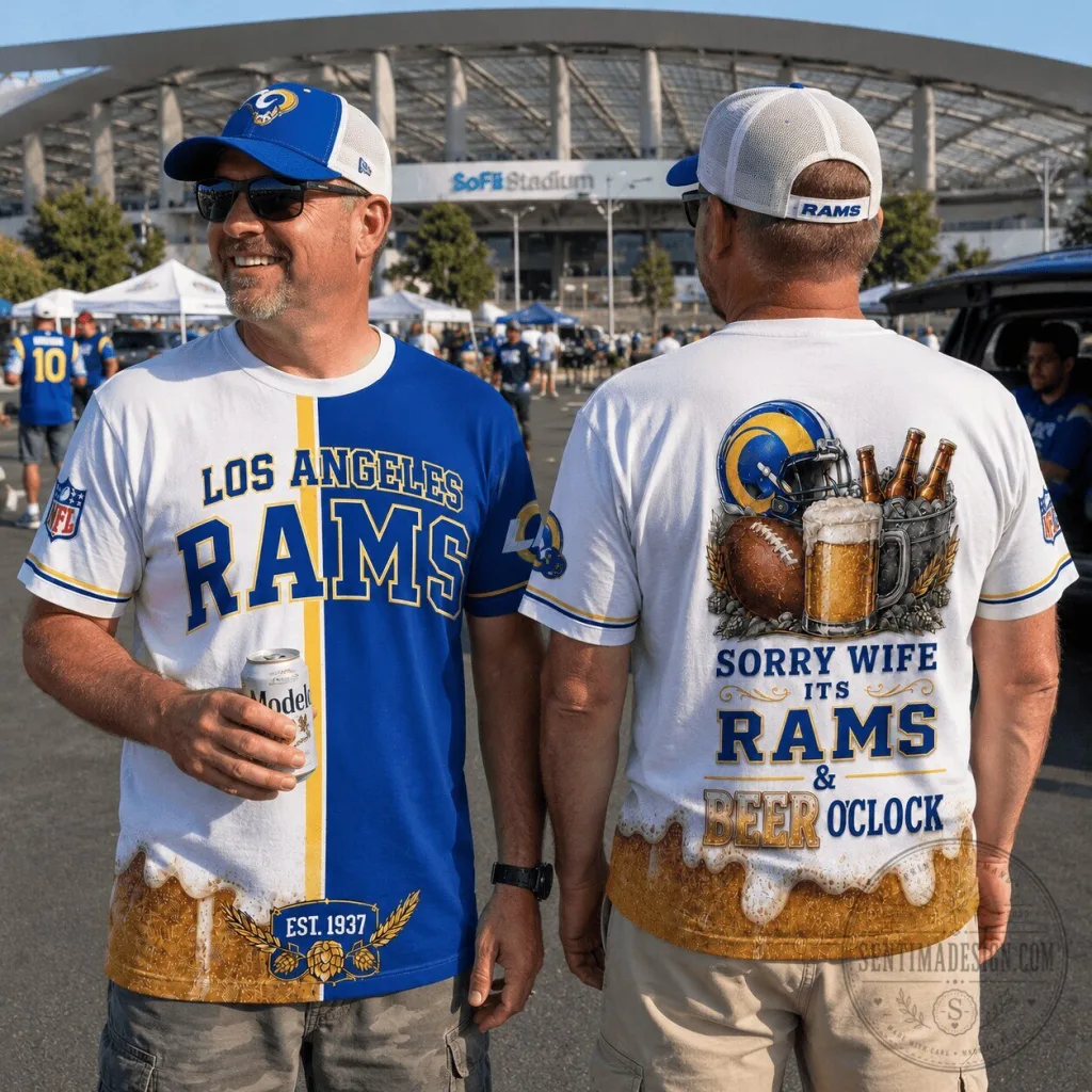 Los Angeles Rams Match Day And Beer Time Funny Fan T-Shirt Los Angeles Rams Match Day And Beer Time Funny Fan T-Shirt