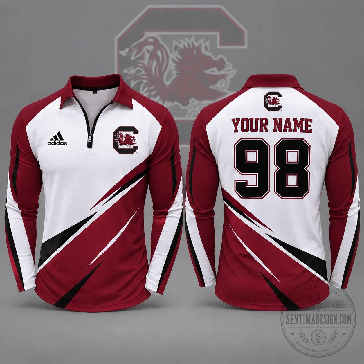 South Carolina Gamecocks NCAA Personalized Long Sleeve Polo Shirt 6 South Carolina Gamecocks NCAA Personalized Long Sleeve Polo Shirt