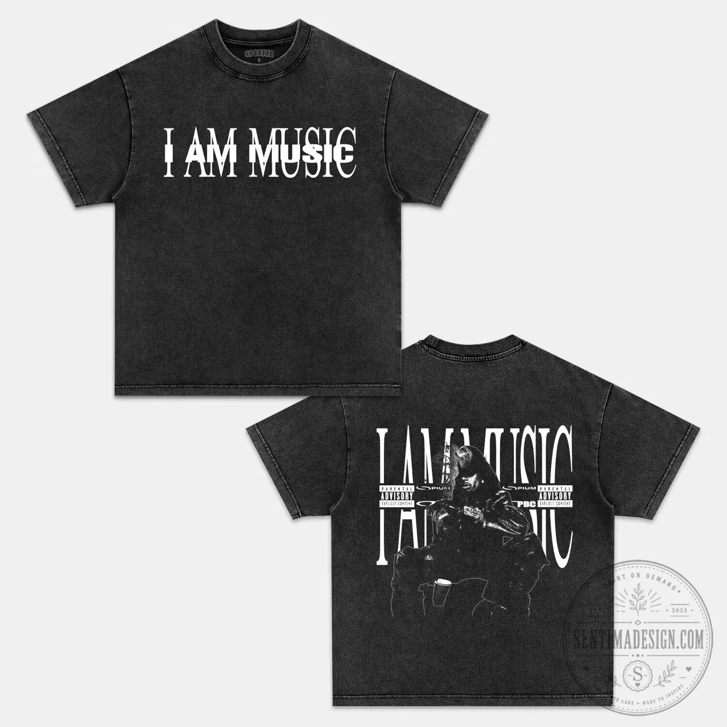Playboi Carti I Am Music Washed Black Graphic T-Shirt