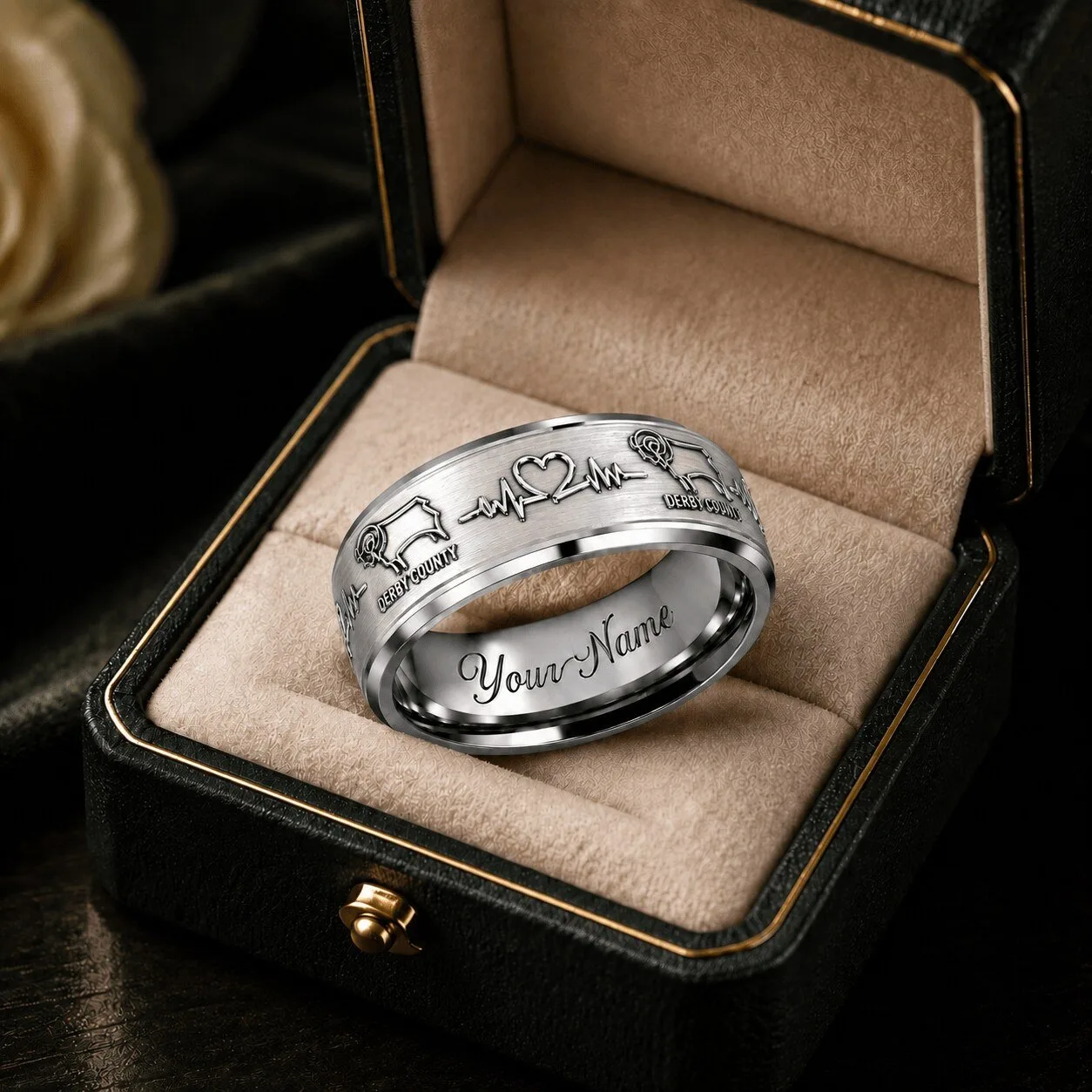 Derby County Football Club Championship Ring with Custom Name Engraving