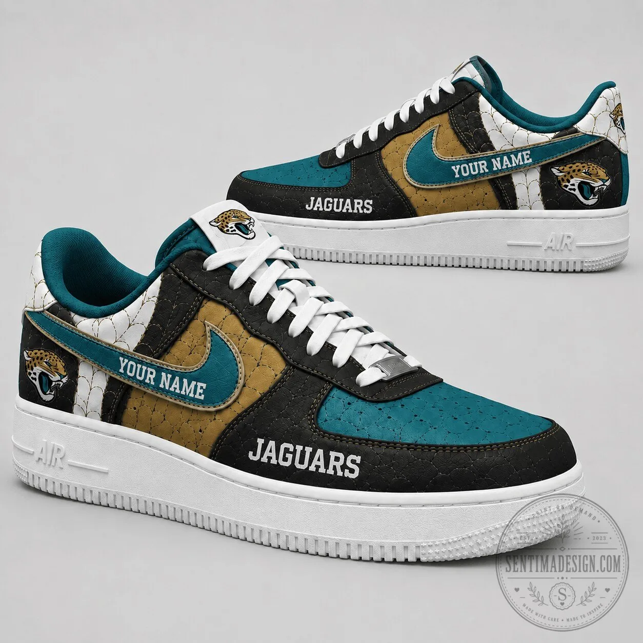 Jacksonville Jaguars Personalized Low Top Air Force 1 Sneakers Shoes