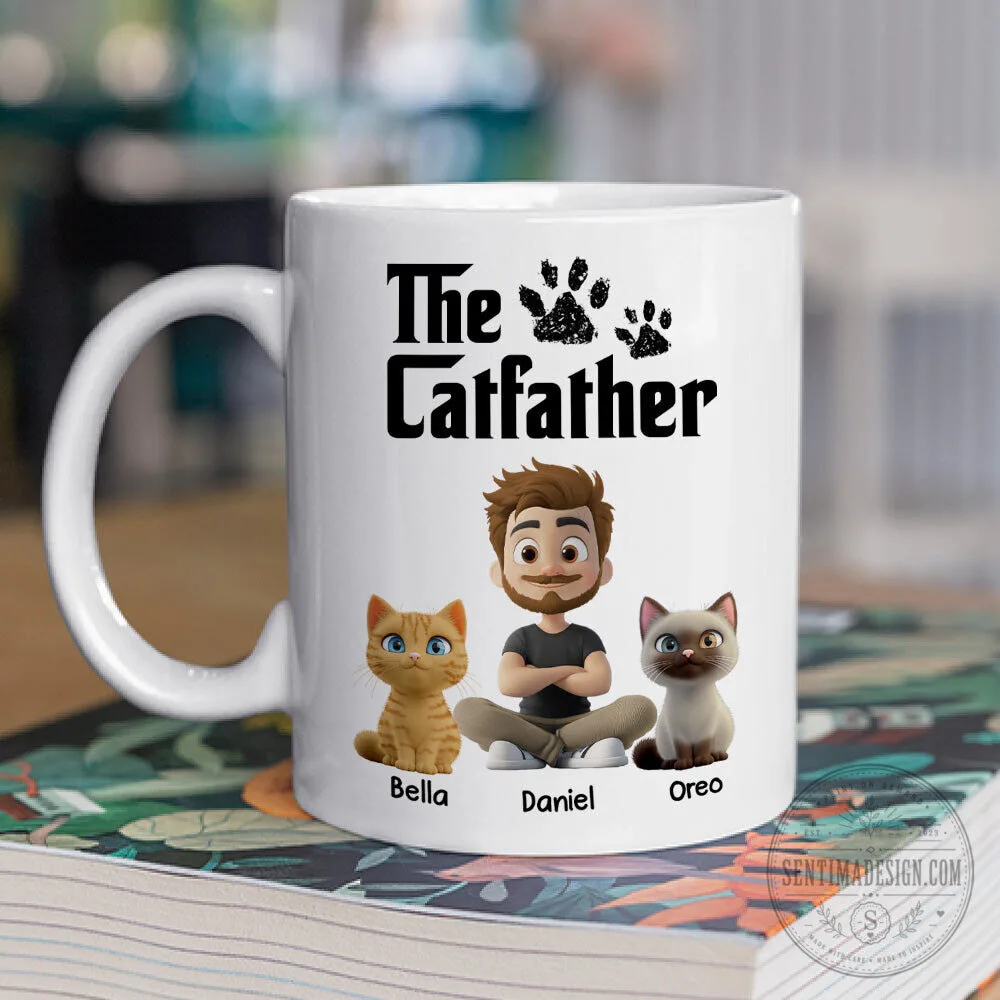 The Catfather Personalized Coffee Mug with Custom Pet and Owner Portrait 13 The Catfather Personalized Coffee Mug with Custom Pet and Owner Portrait