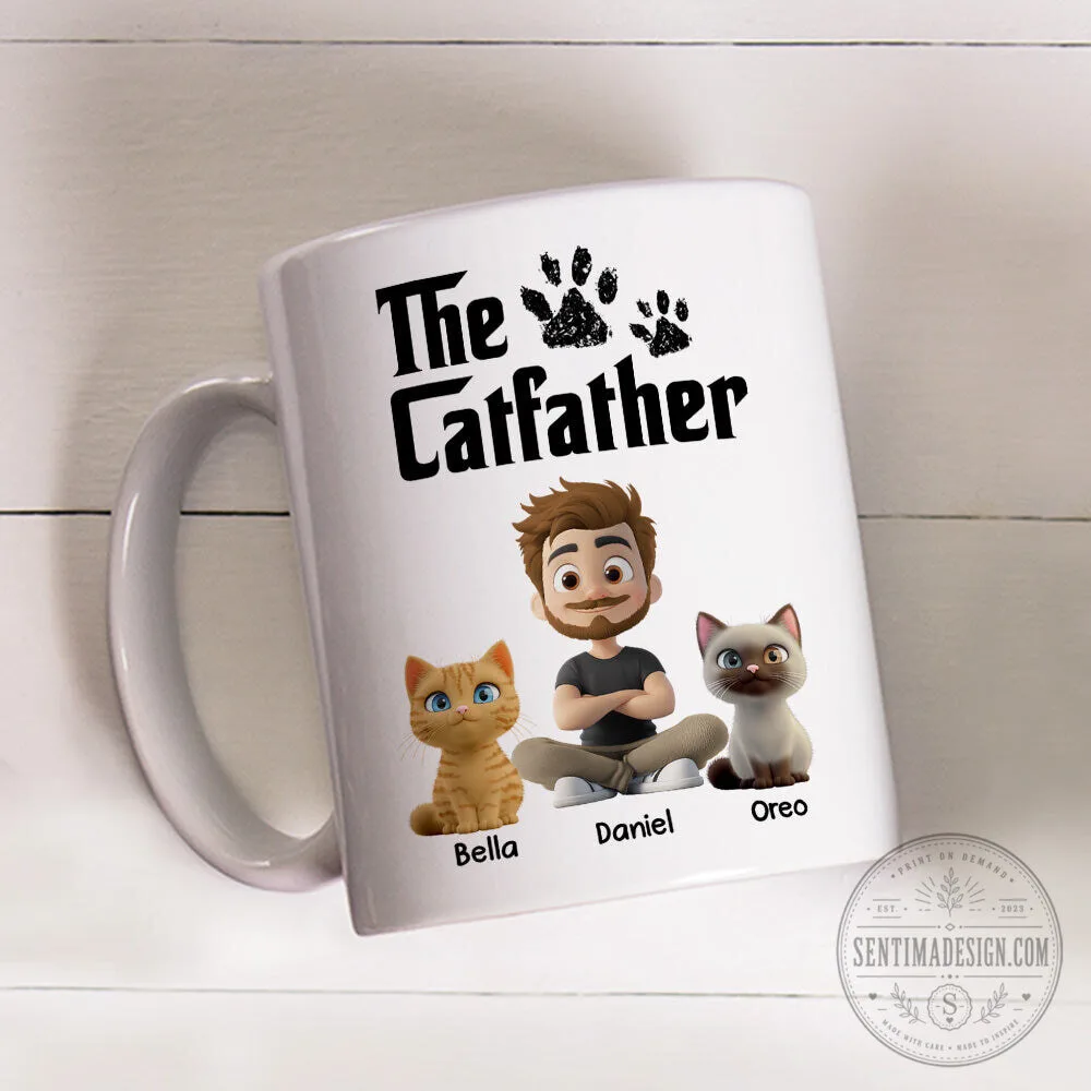 The Catfather Personalized Coffee Mug with Custom Pet and Owner Portrait 17 The Catfather Personalized Coffee Mug with Custom Pet and Owner Portrait