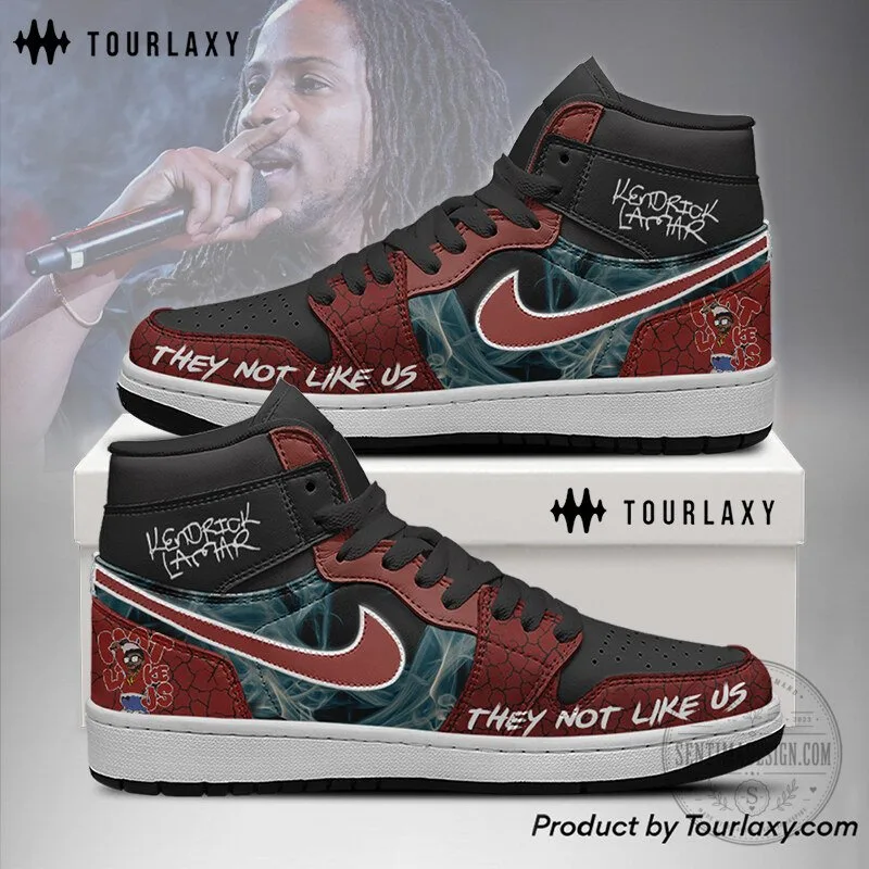 Kendrick Lamar They Not Like Us Red and Black High Top Shoes 3 Kendrick Lamar They Not Like Us Red and Black High Top Shoes