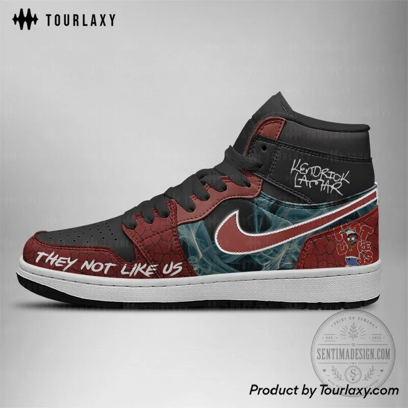 Kendrick Lamar They Not Like Us Red and Black High Top Shoes 8 Kendrick Lamar They Not Like Us Red and Black High Top Shoes