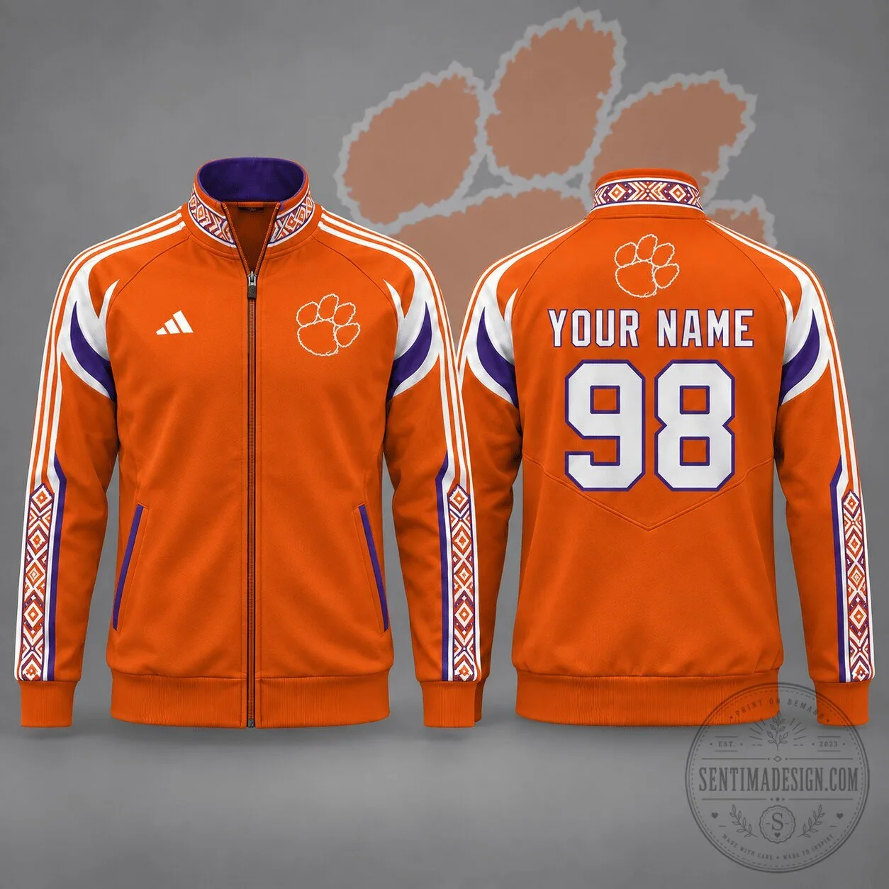 Clemson Tigers Personalized Tradition Line Full Zip Track Jacket