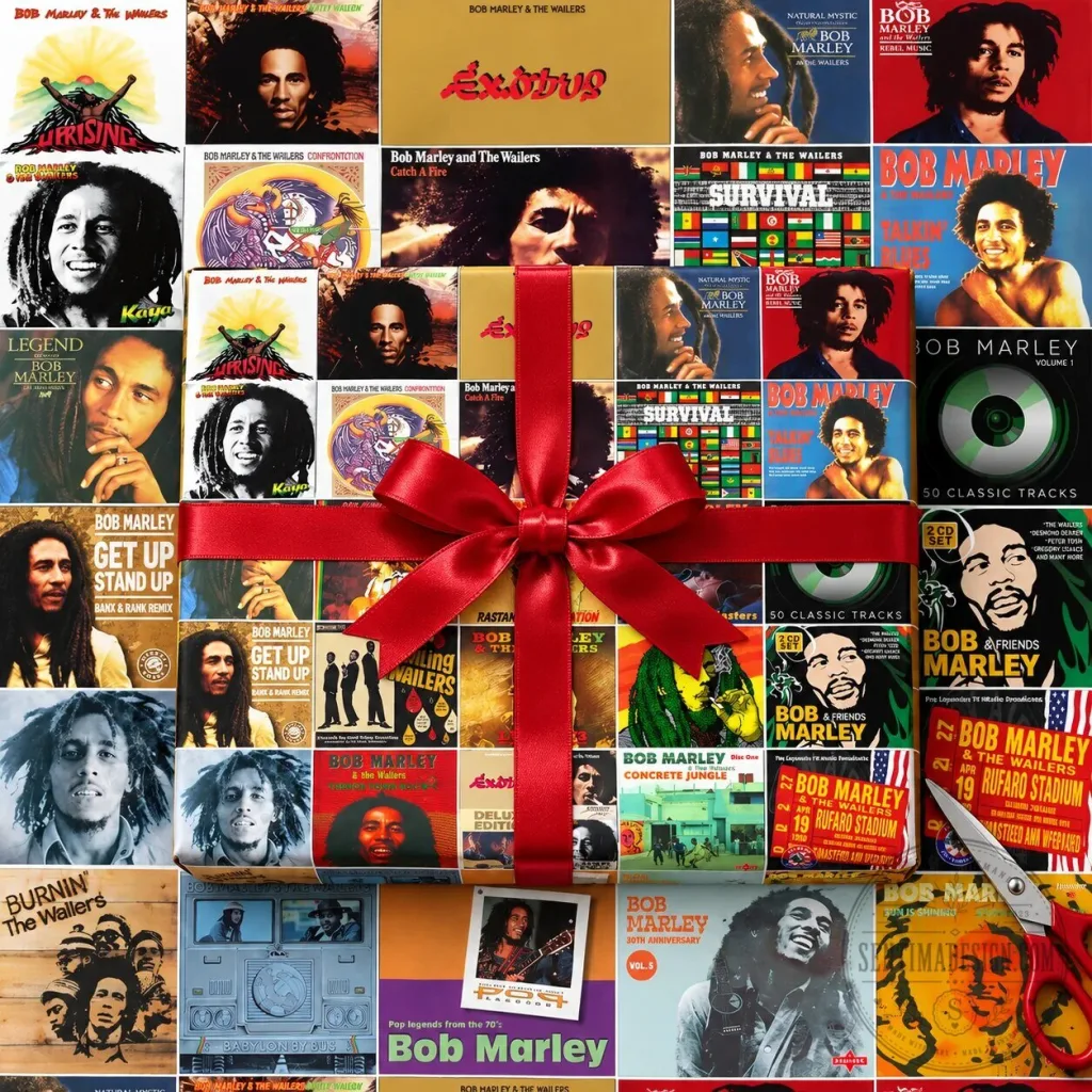 Bob Marley and The Wailers Album Covers Reggae Music Fan Gift Wrapping Paper Roll Bob Marley and The Wailers Album Covers Reggae Music Fan Gift Wrapping Paper Roll