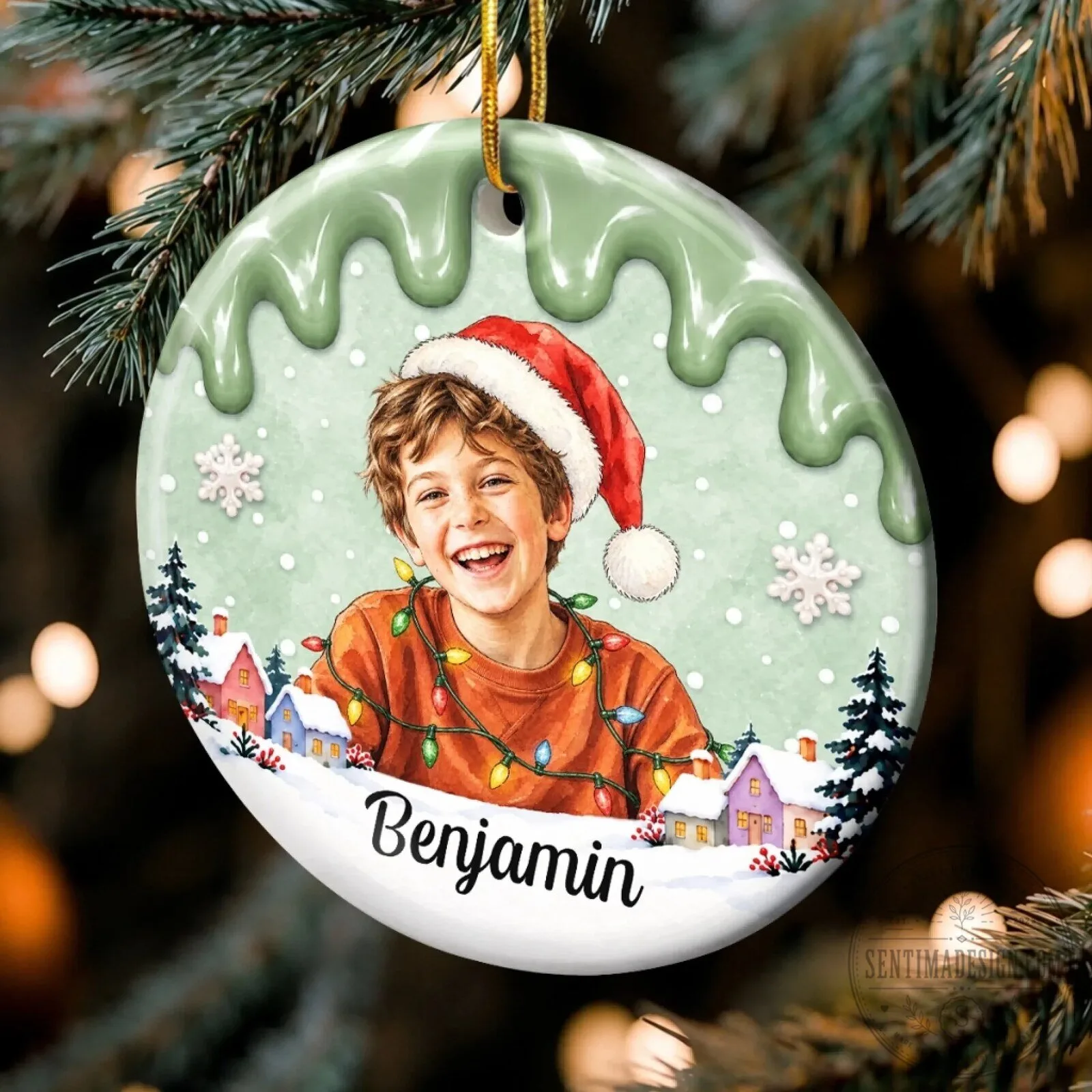 Personalized Kids Christmas Photo Ornament Custom Name Holiday Gift 13 Personalized Kids Christmas Photo Ornament Custom Name Holiday Gift