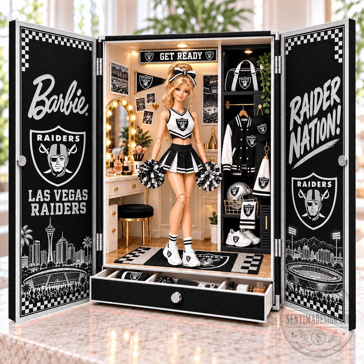 Barbie Las Vegas Raiders Cheerleader Doll Collectible Figure