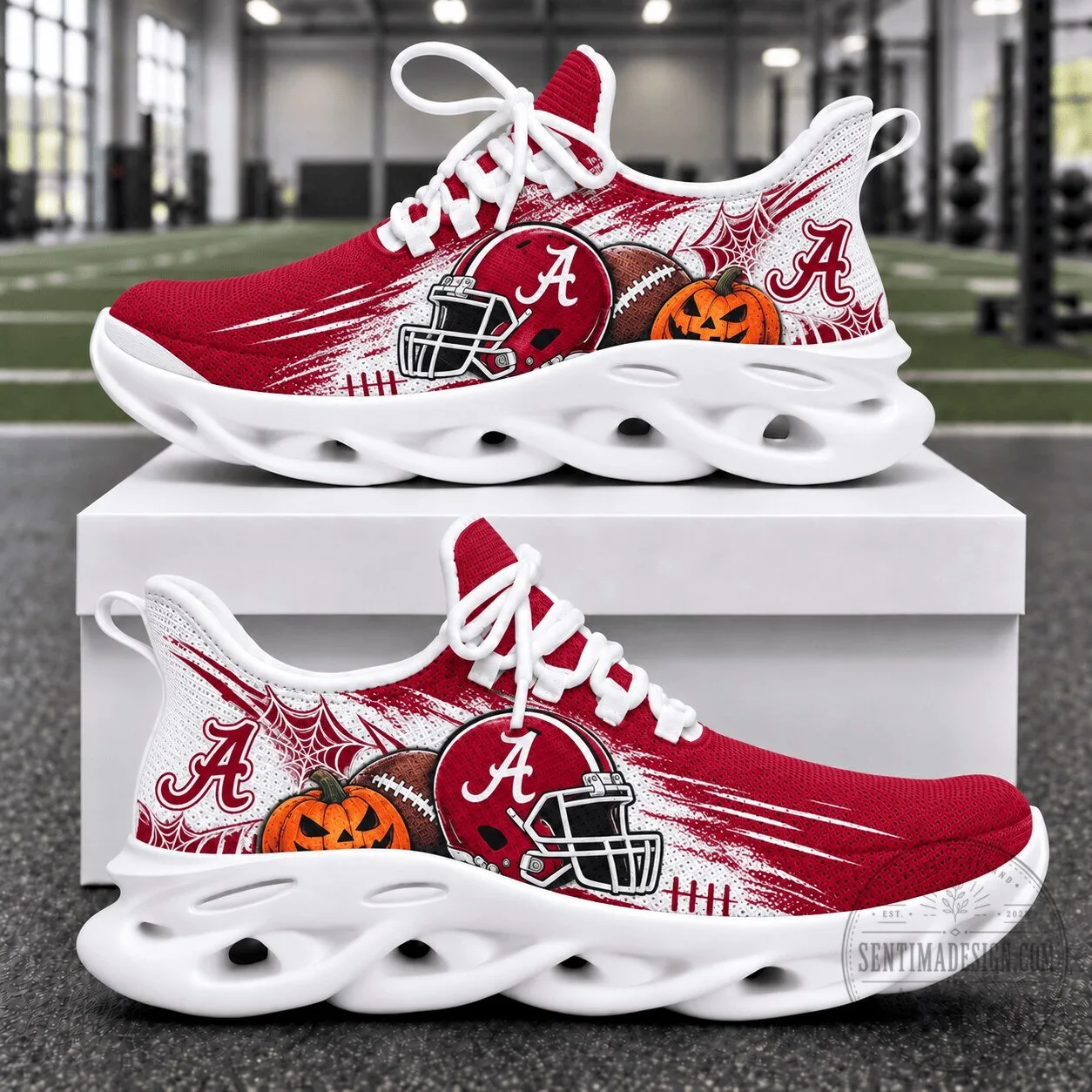 Alabama Crimson Tide Halloween Football Team Chunky Sneakers