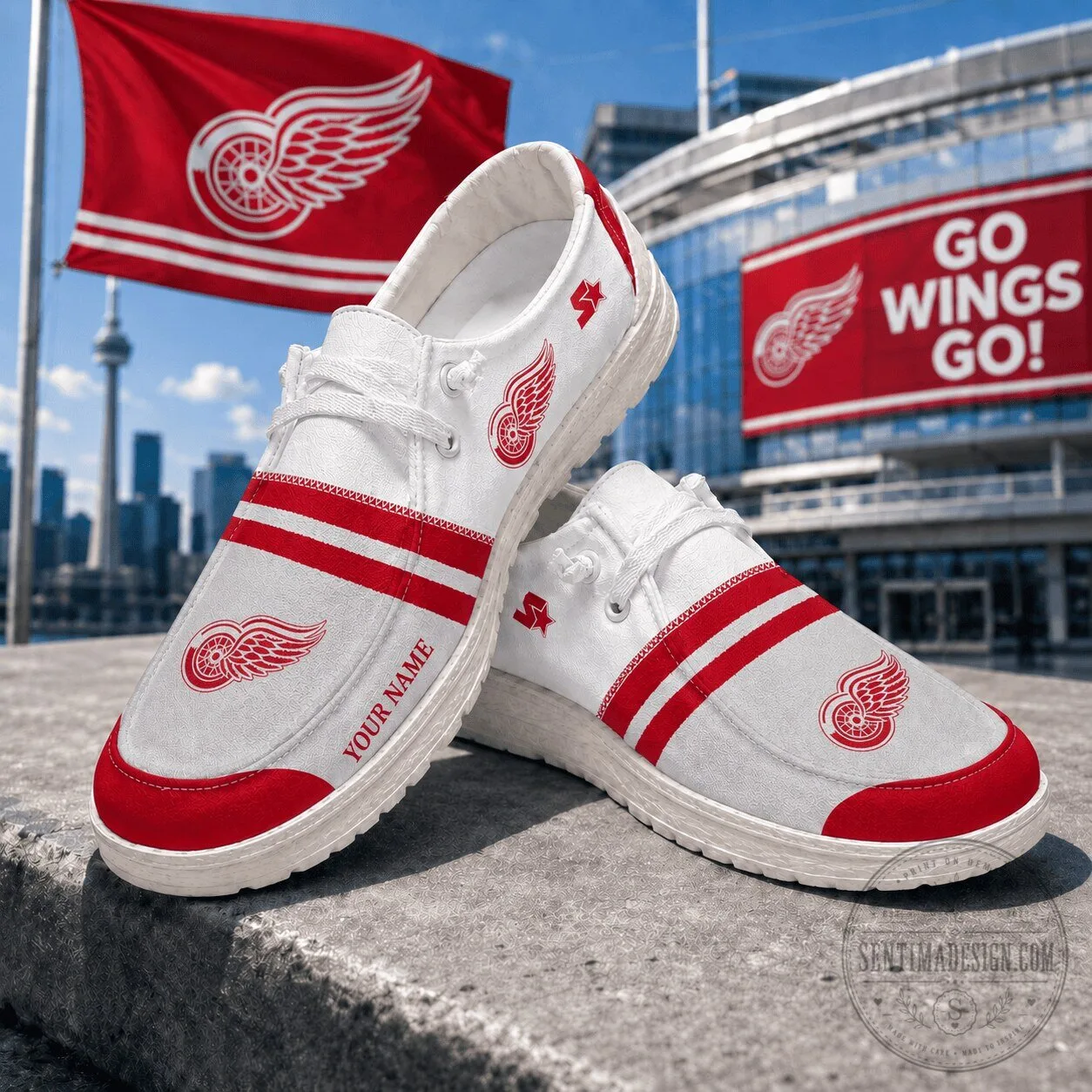 Detroit Red Wings Personalized NHL Hockey Team Fan Shoes