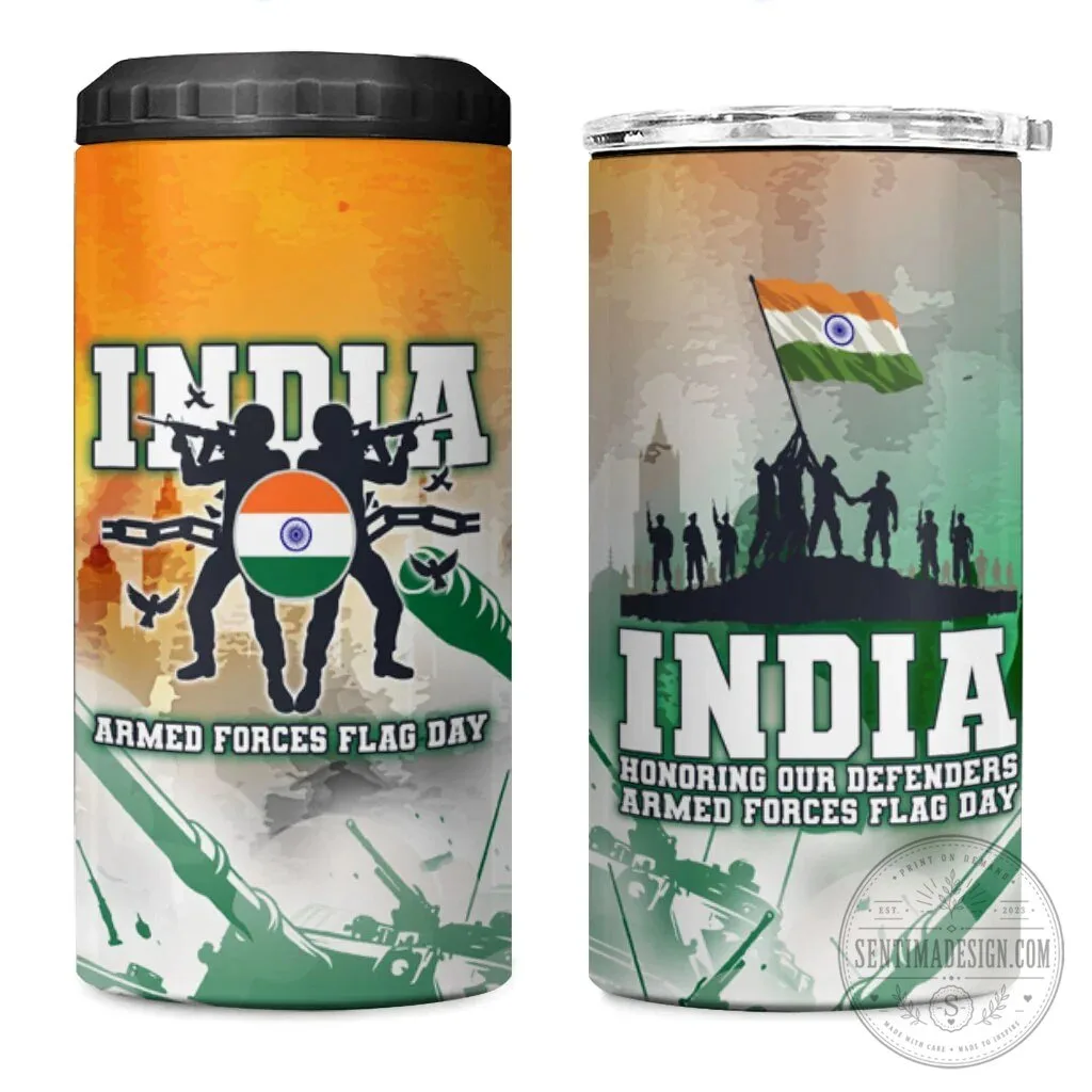 India Armed Forces Flag Day Honoring Our Defenders Can Cooler Tumbler 8 India Armed Forces Flag Day Honoring Our Defenders Can Cooler Tumbler